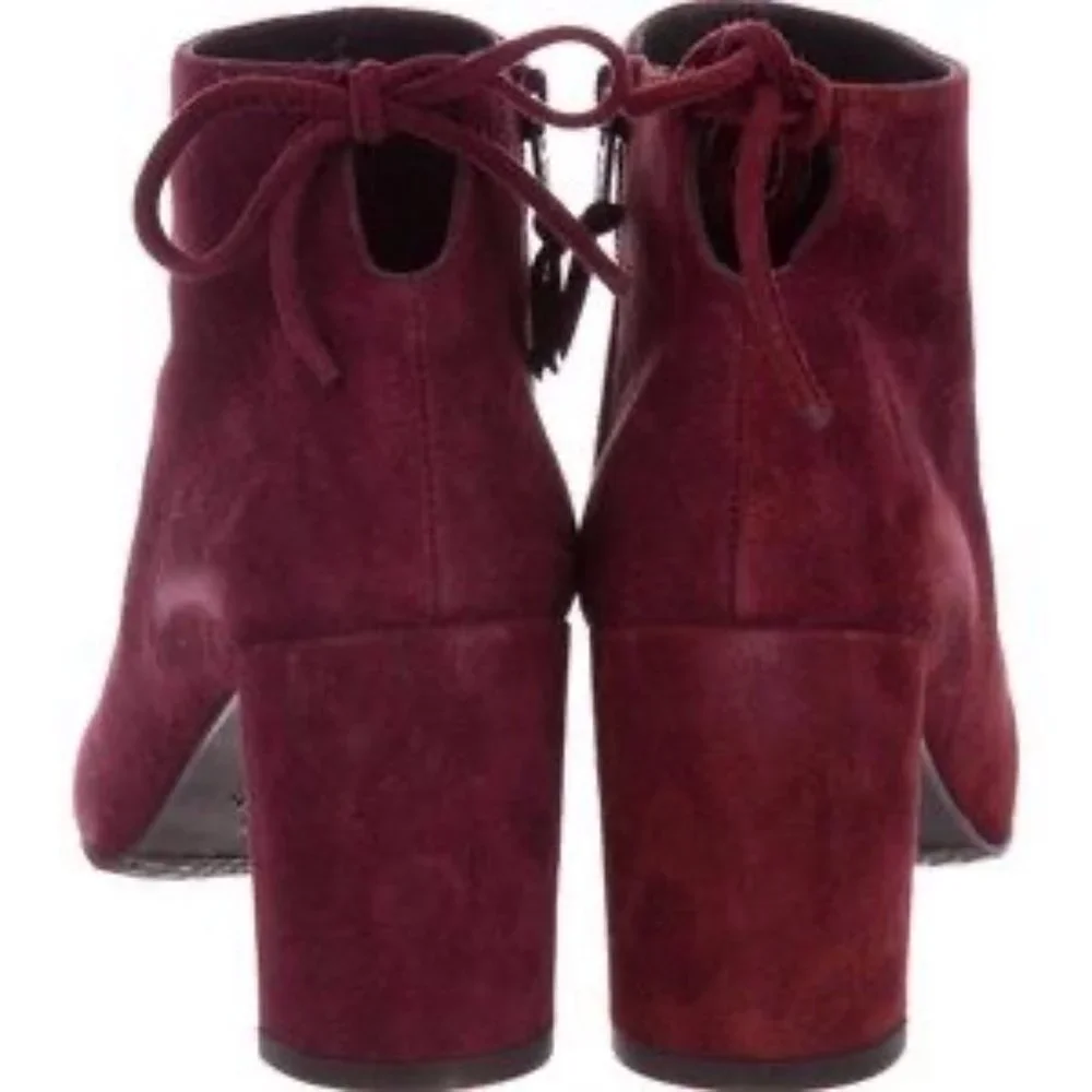 Stuart Weitzman Gardner Maroon Suede Boots 4M NEW - Picture 4 of 6